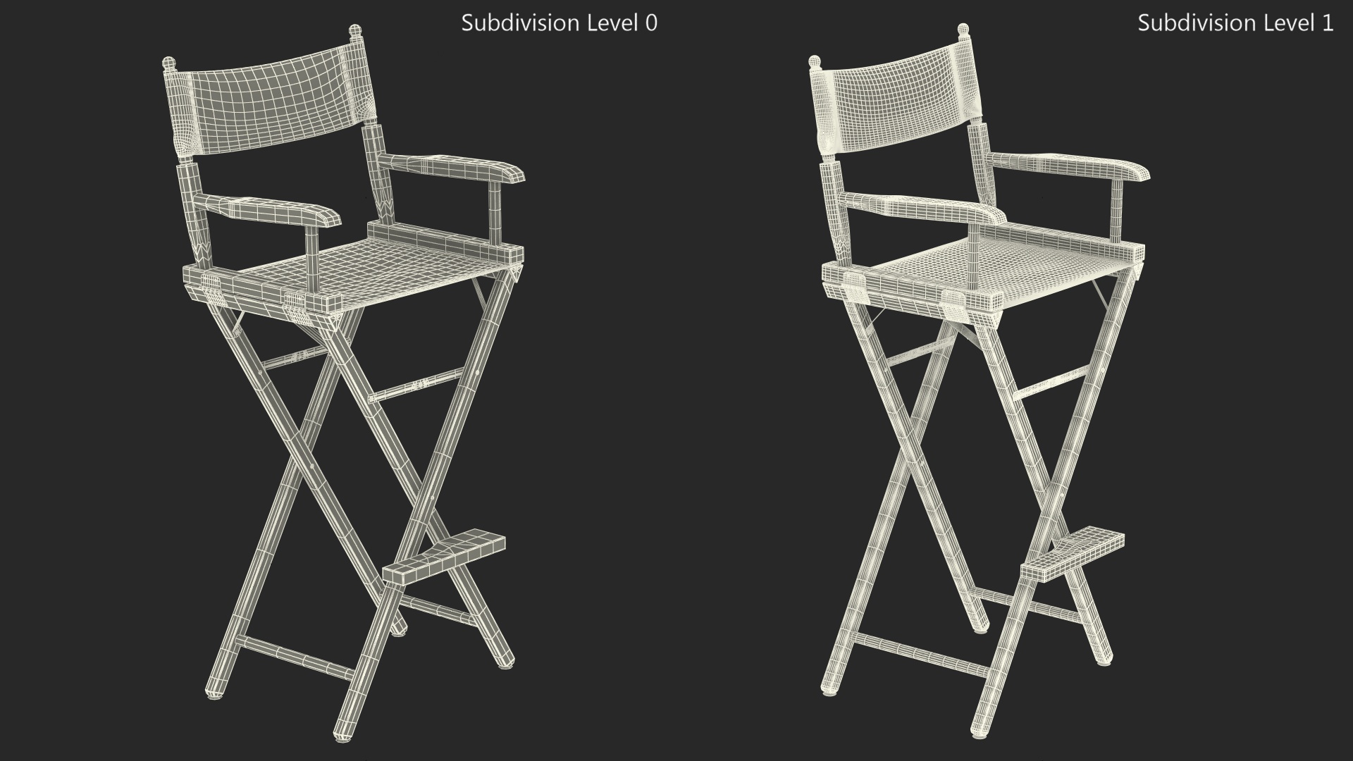 3D Tall Folding Chair model