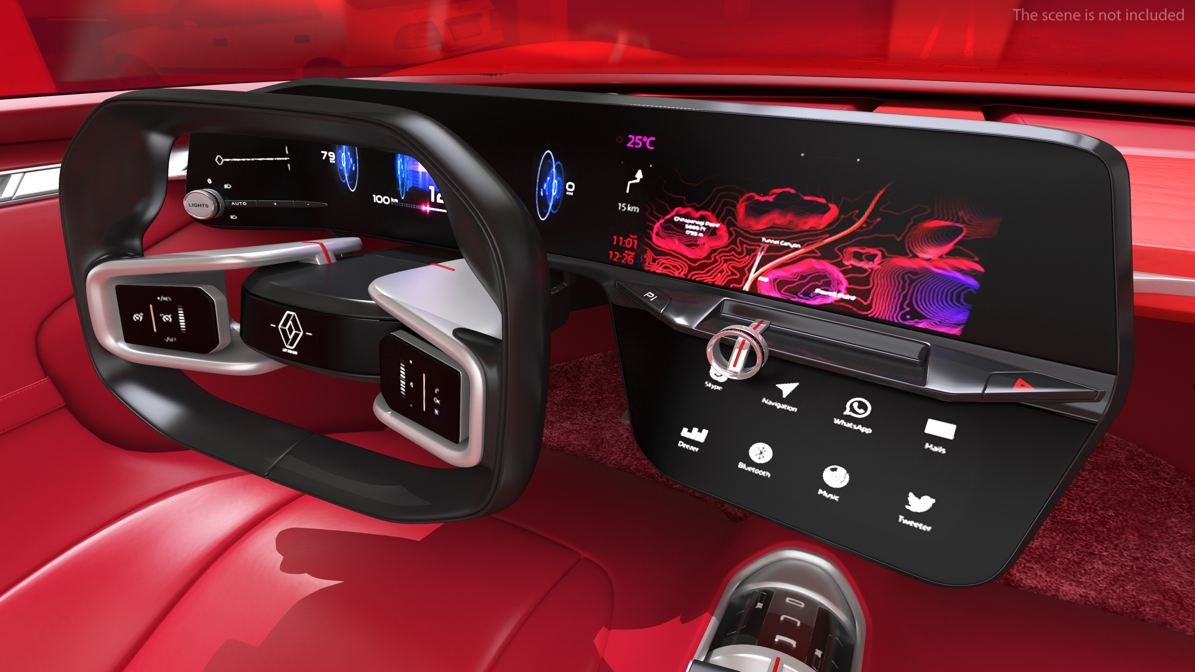 3D 2016 Renault Trezor Concept Rigged for Maya model
