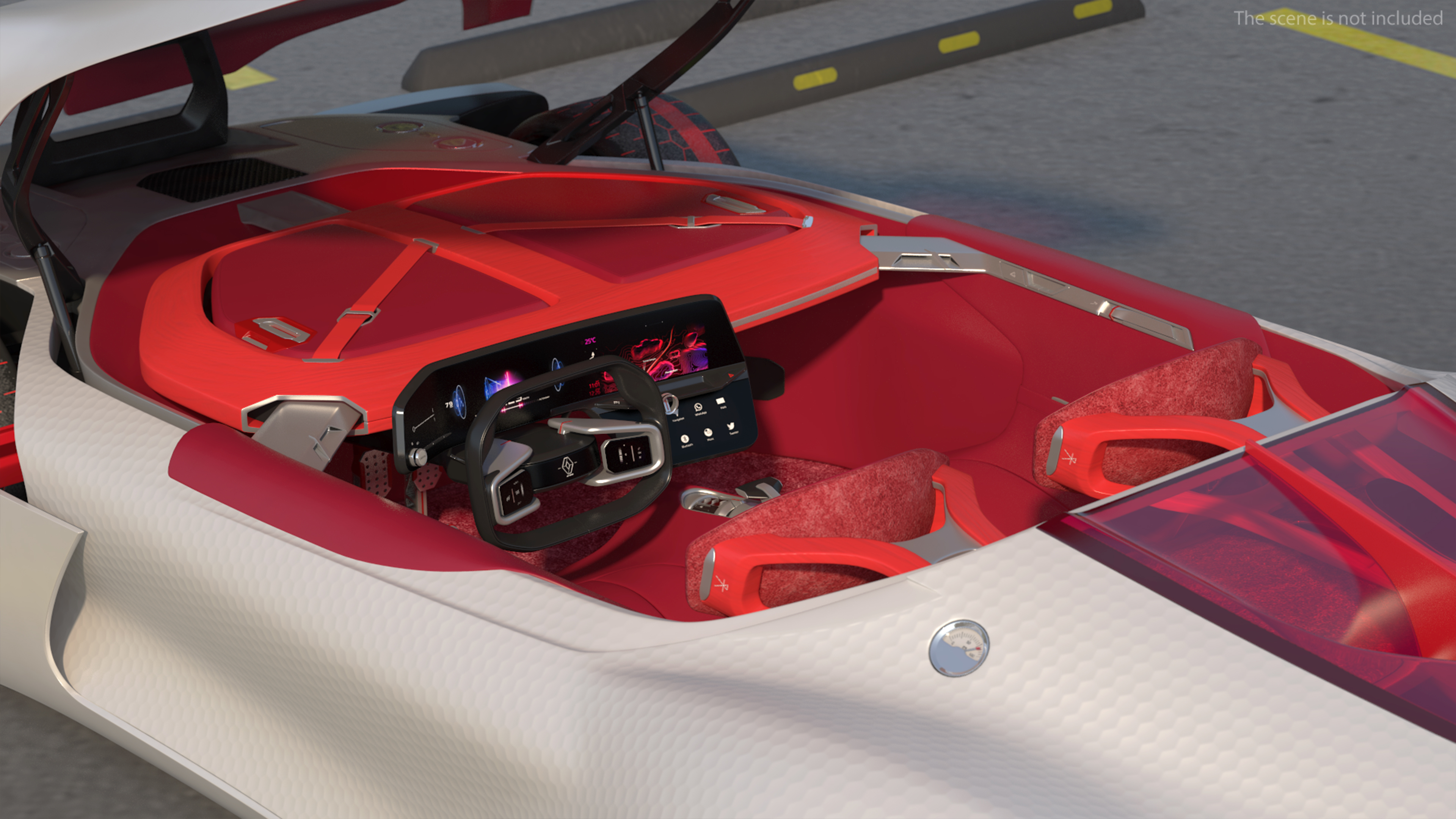 3D 2016 Renault Trezor Concept Rigged for Maya model