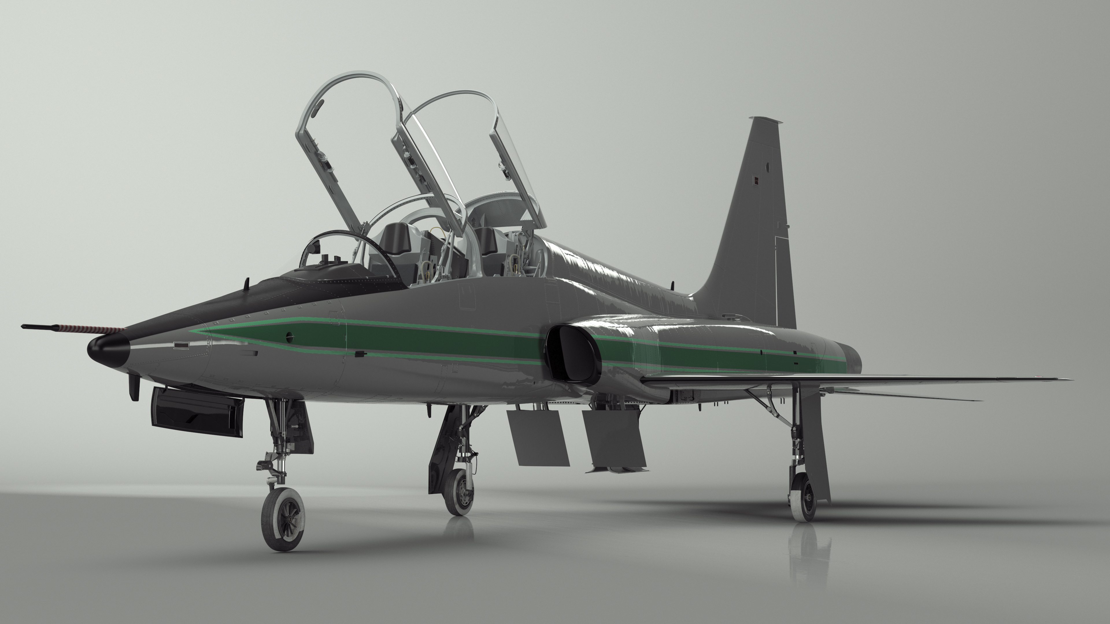 3D model Twinjet Supersonic Jet Trainer Grey