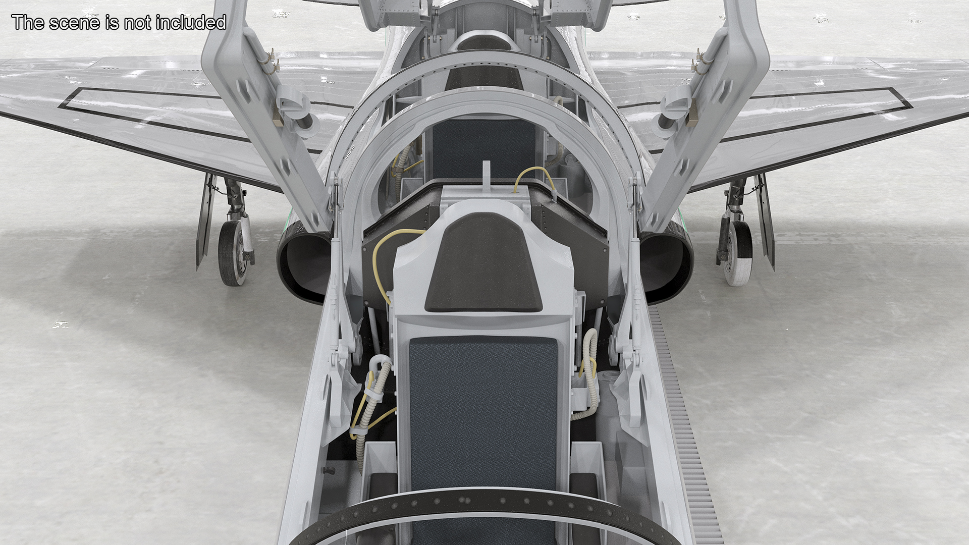 3D model Twinjet Supersonic Jet Trainer Grey