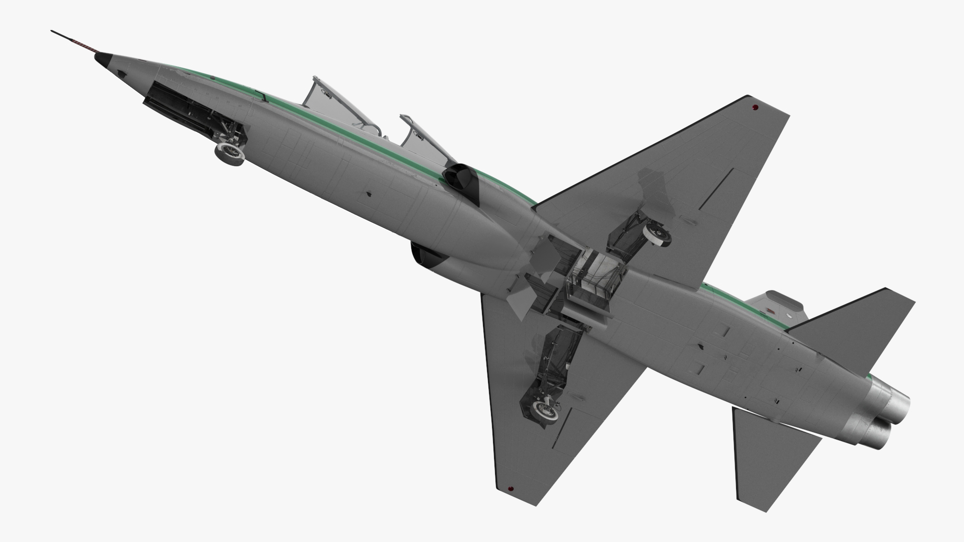3D model Twinjet Supersonic Jet Trainer Grey