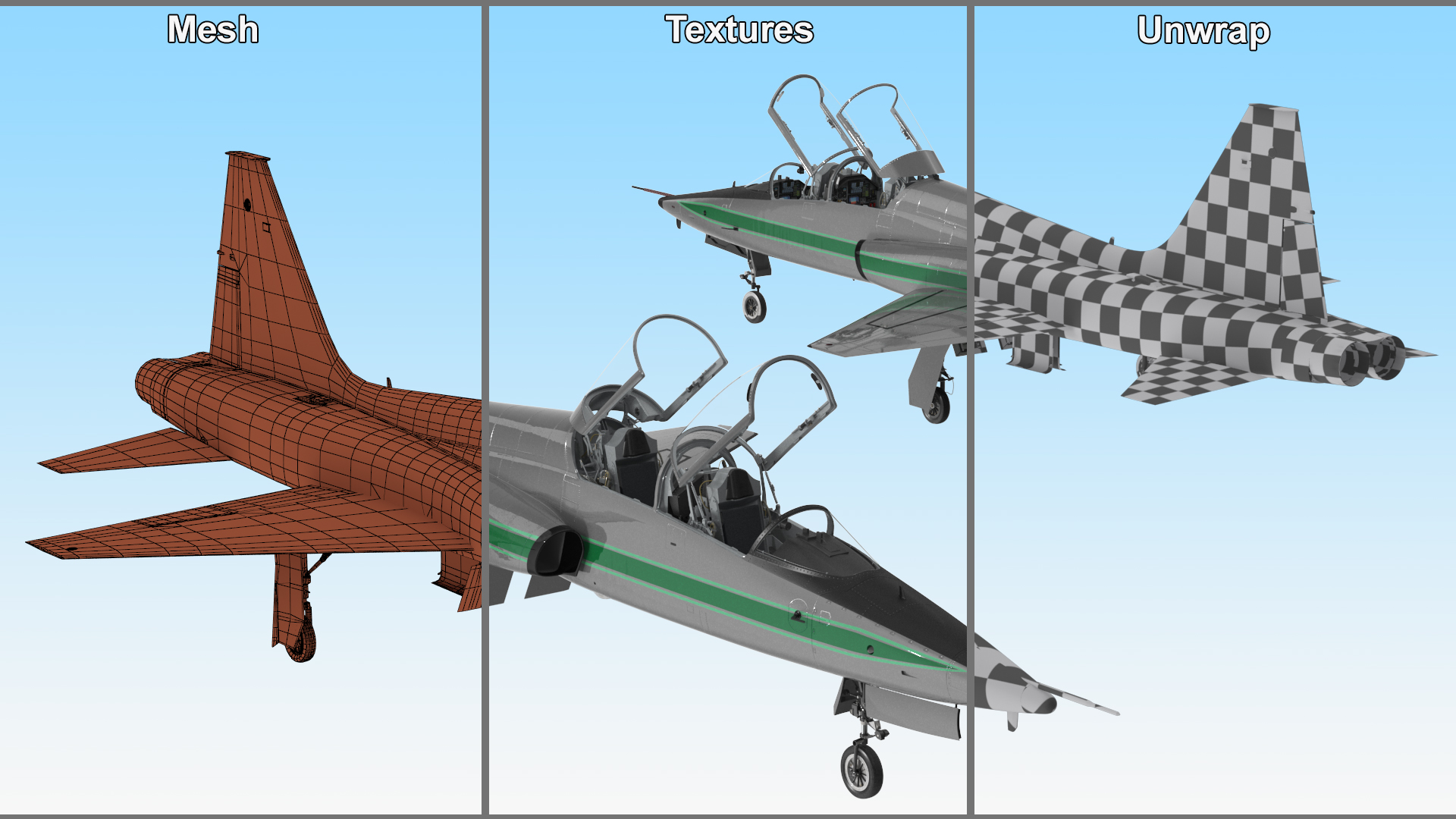 3D model Twinjet Supersonic Jet Trainer Grey