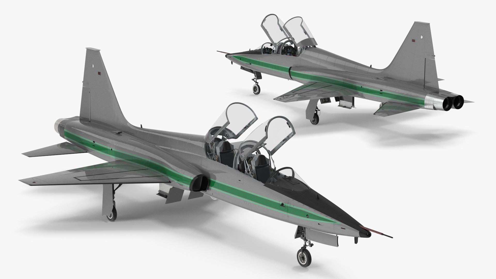3D model Twinjet Supersonic Jet Trainer Grey