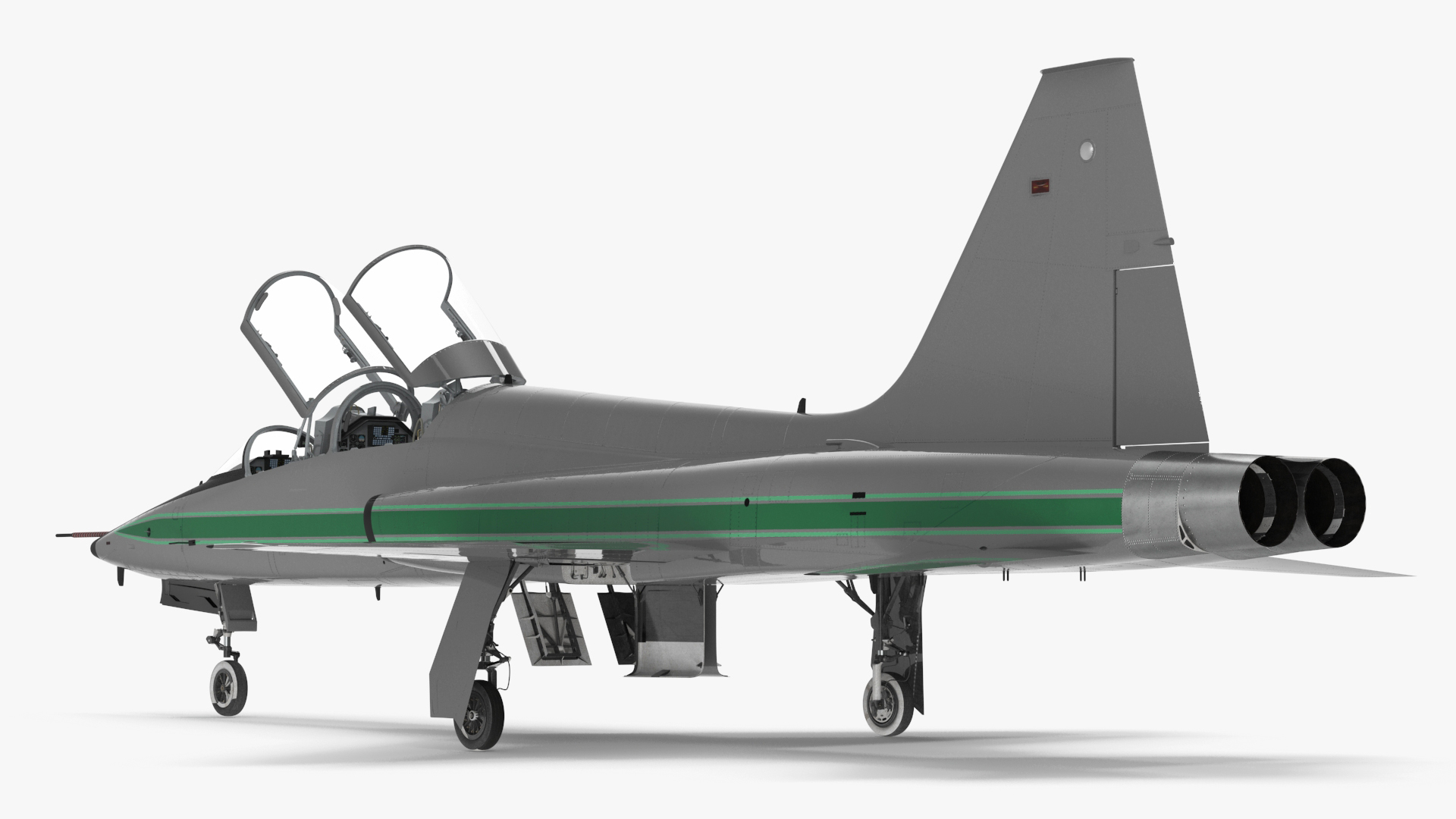 3D model Twinjet Supersonic Jet Trainer Grey