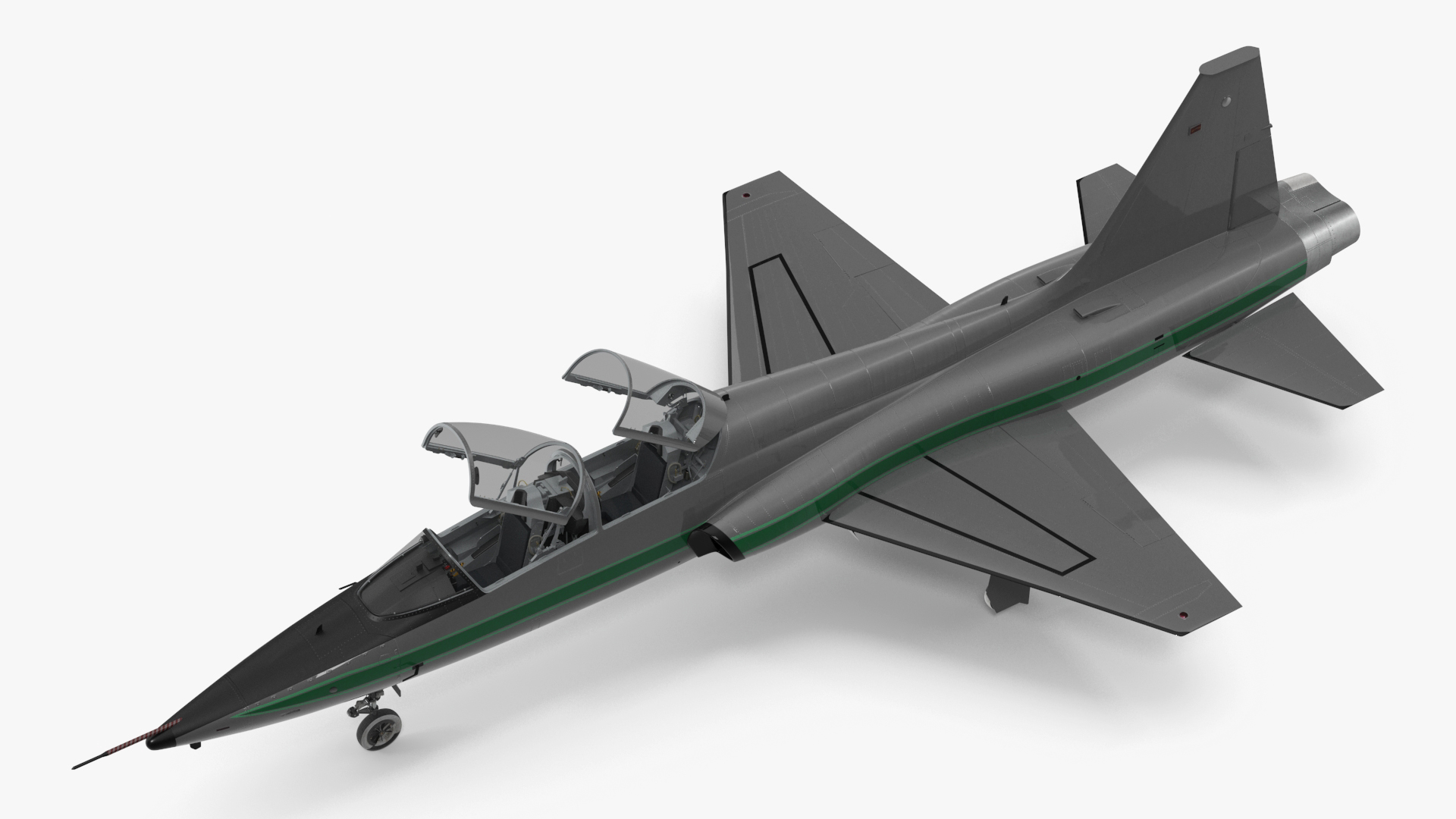 3D model Twinjet Supersonic Jet Trainer Grey