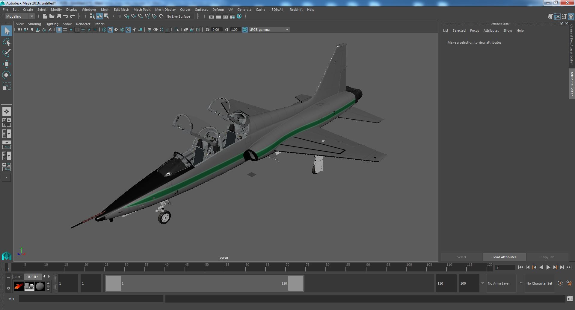 3D model Twinjet Supersonic Jet Trainer Grey