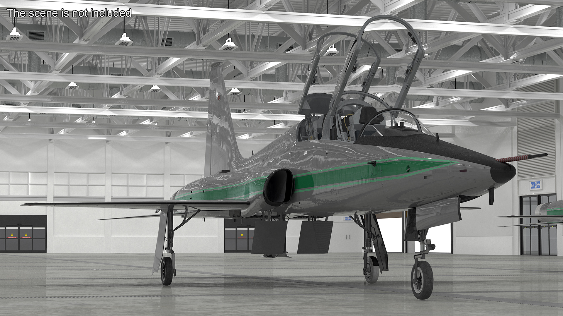3D model Twinjet Supersonic Jet Trainer Grey