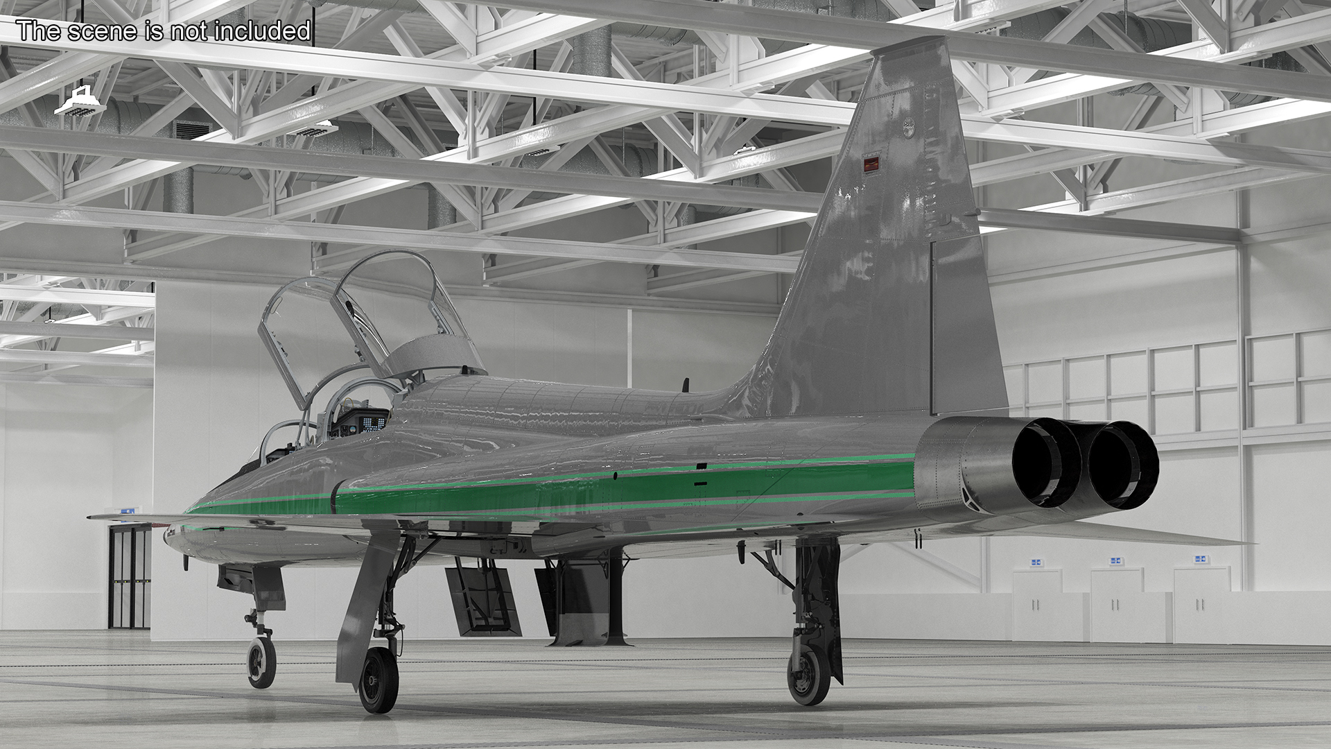 3D model Twinjet Supersonic Jet Trainer Grey