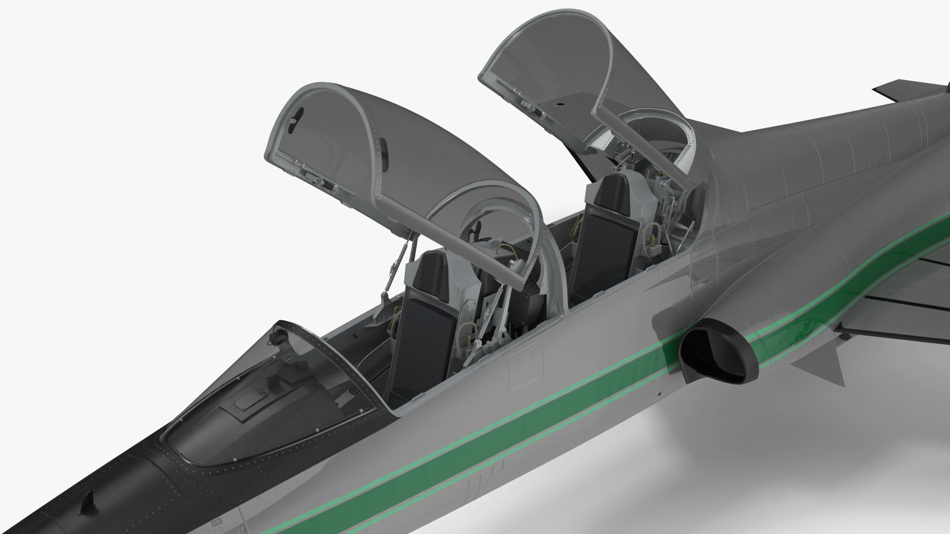 3D model Twinjet Supersonic Jet Trainer Grey