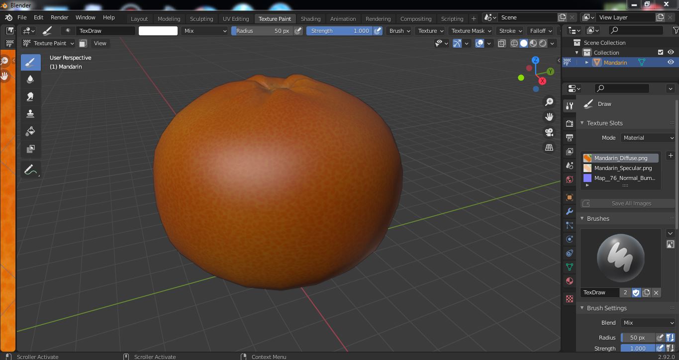 3D model Mandarin