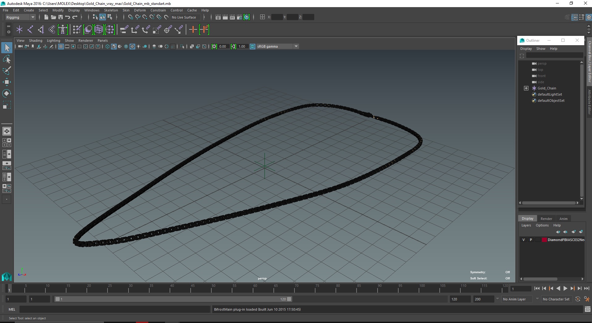 Gold Box Chain 3D model