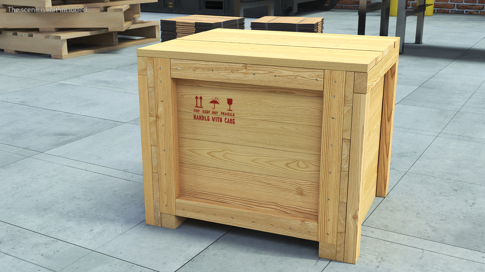 3D Square Wooden Crate Box For Shipping