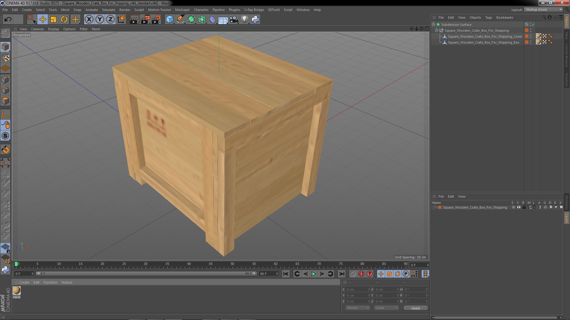 3D Square Wooden Crate Box For Shipping