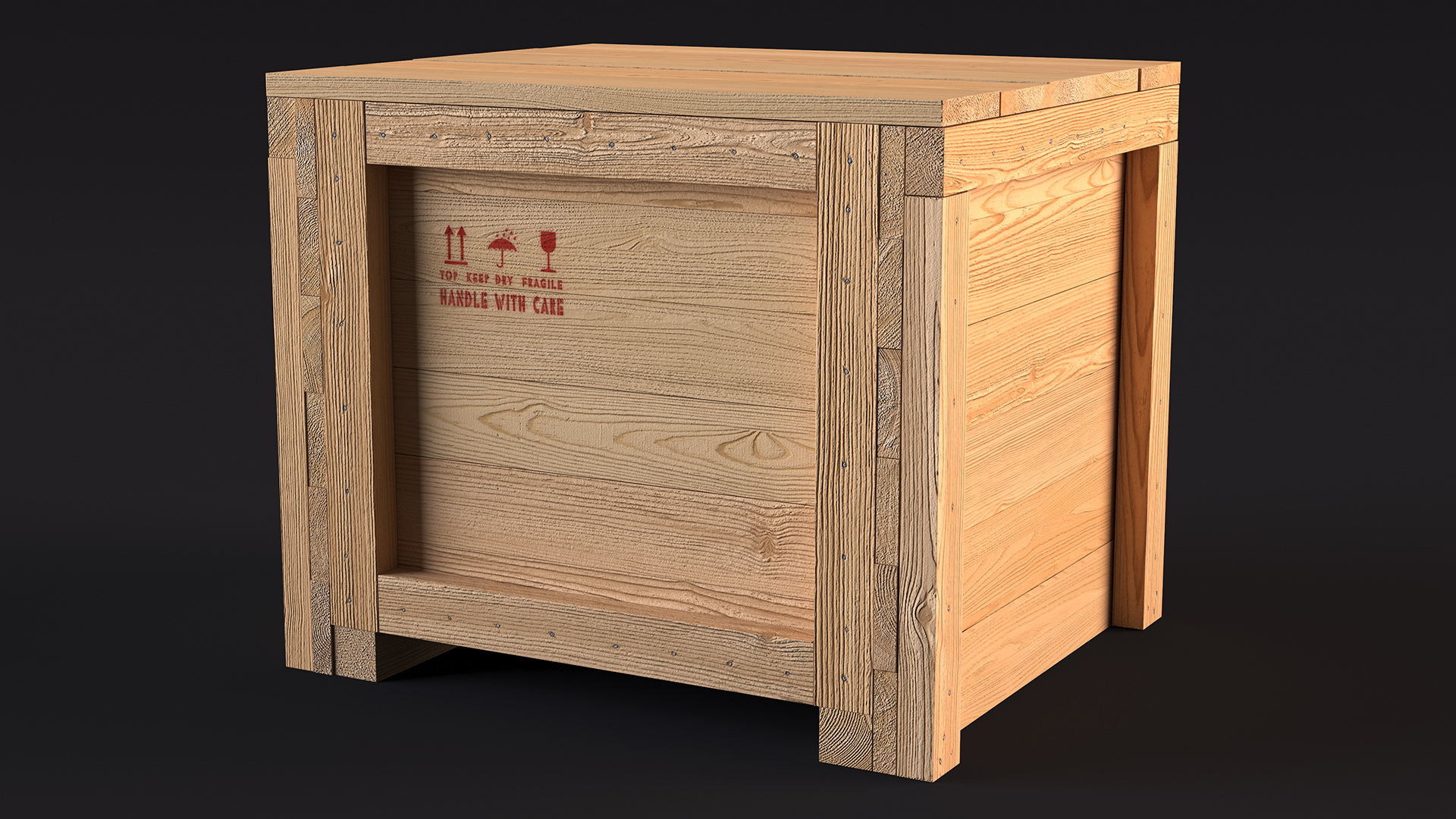 3D Square Wooden Crate Box For Shipping