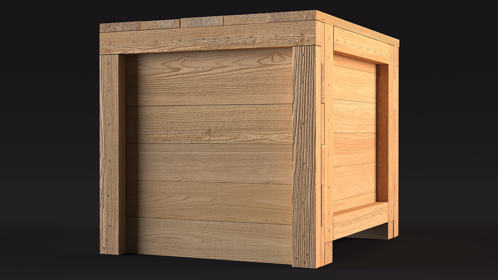3D Square Wooden Crate Box For Shipping