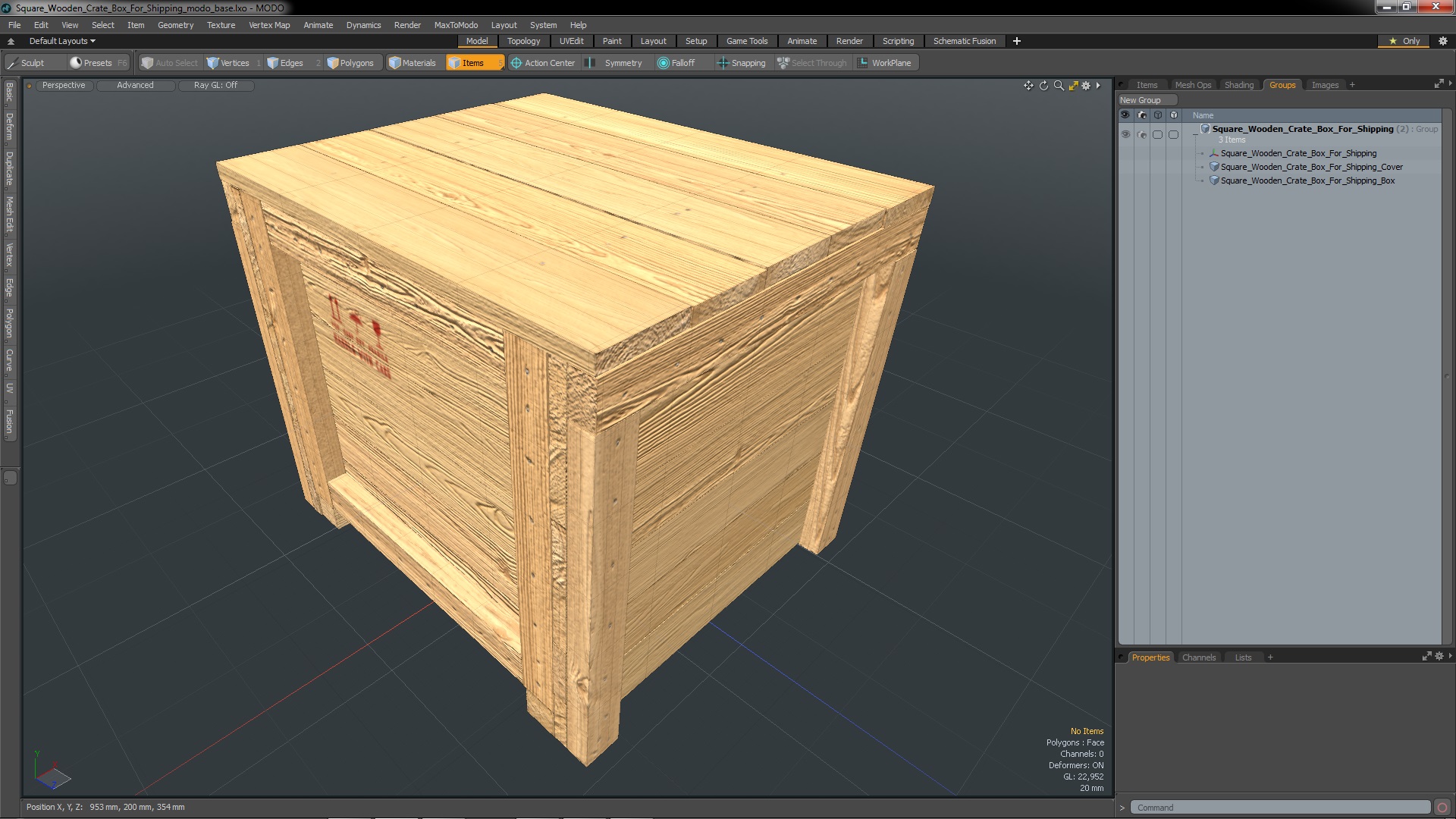 3D Square Wooden Crate Box For Shipping