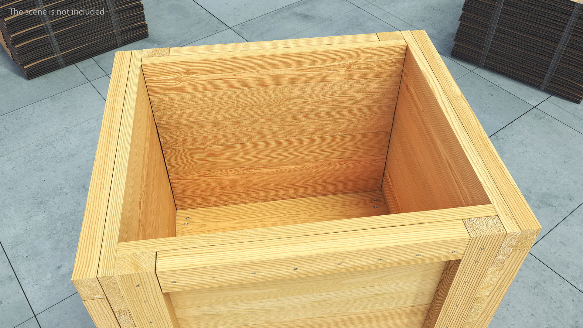 3D Square Wooden Crate Box For Shipping