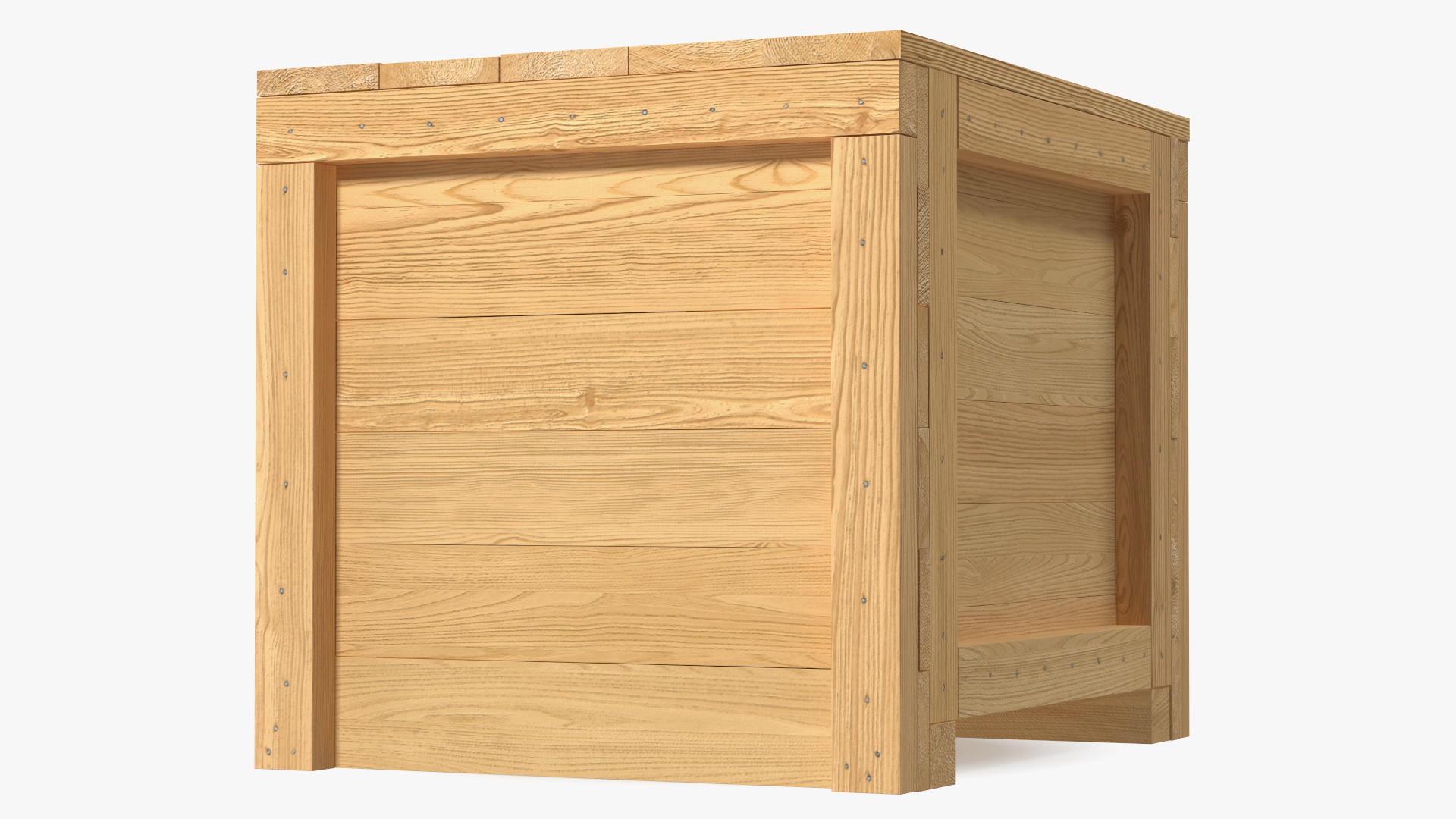 3D Square Wooden Crate Box For Shipping