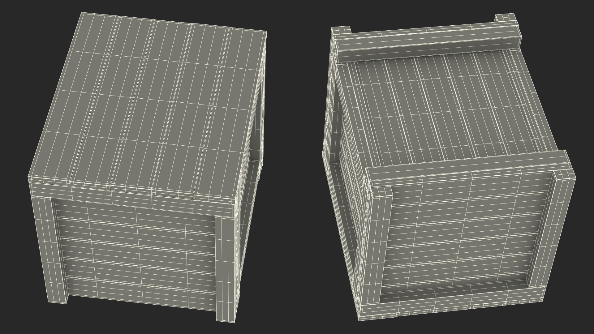3D Square Wooden Crate Box For Shipping