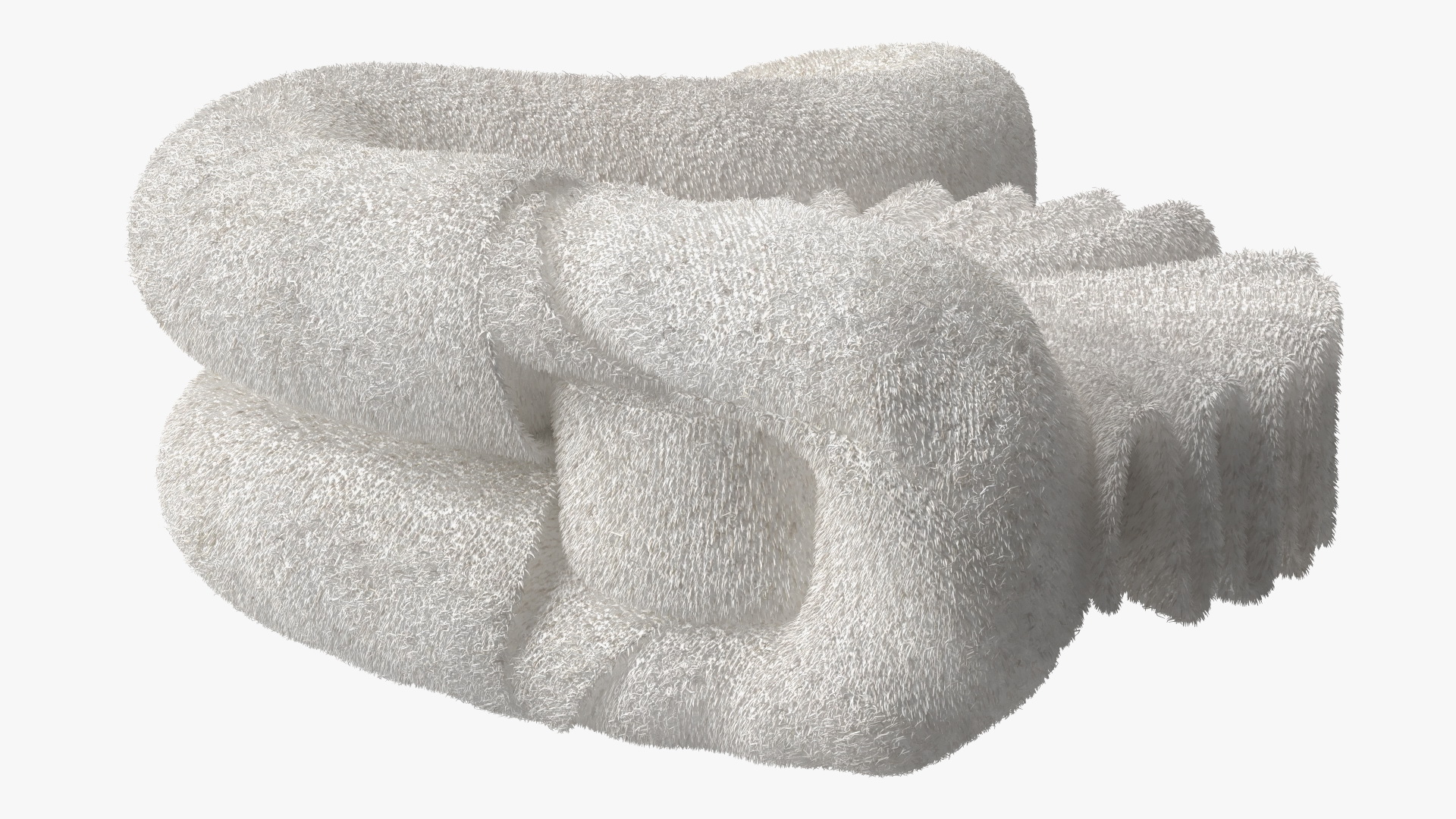 Designer Towel Swan White Fur 3D model