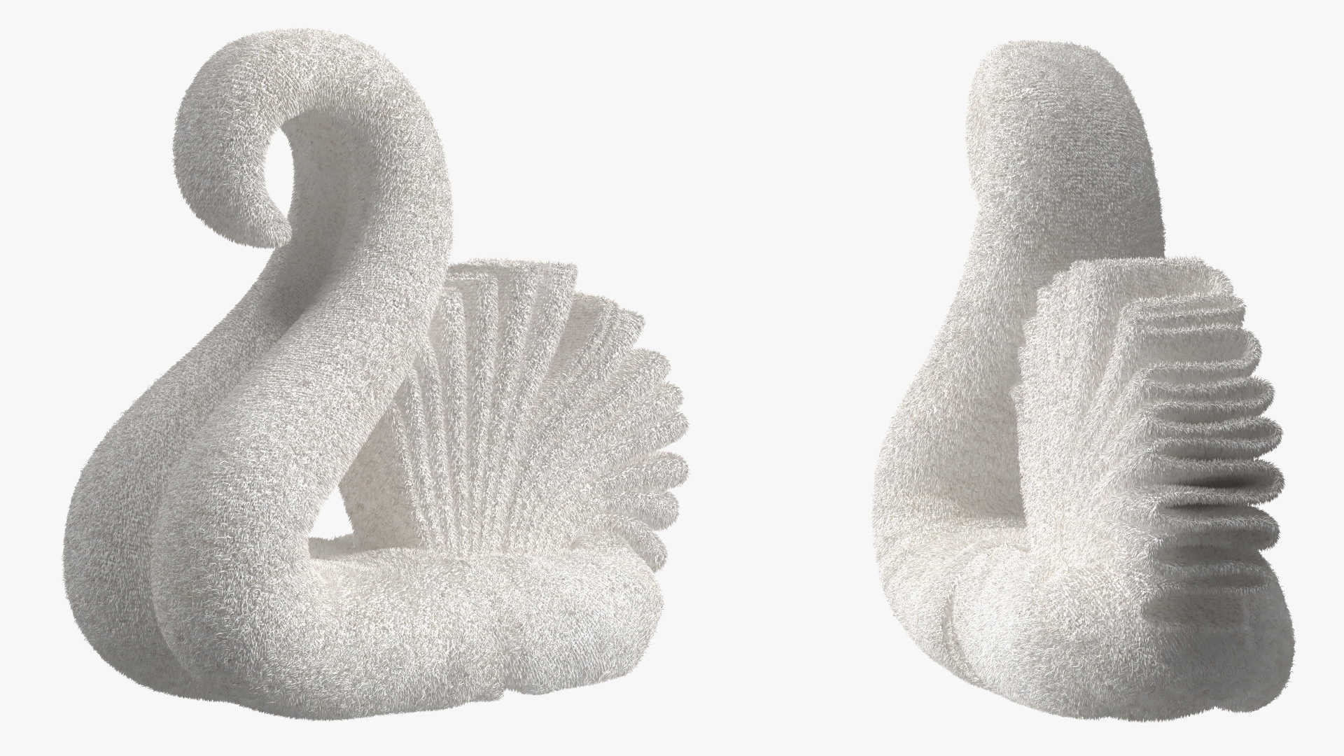 Designer Towel Swan White Fur 3D model