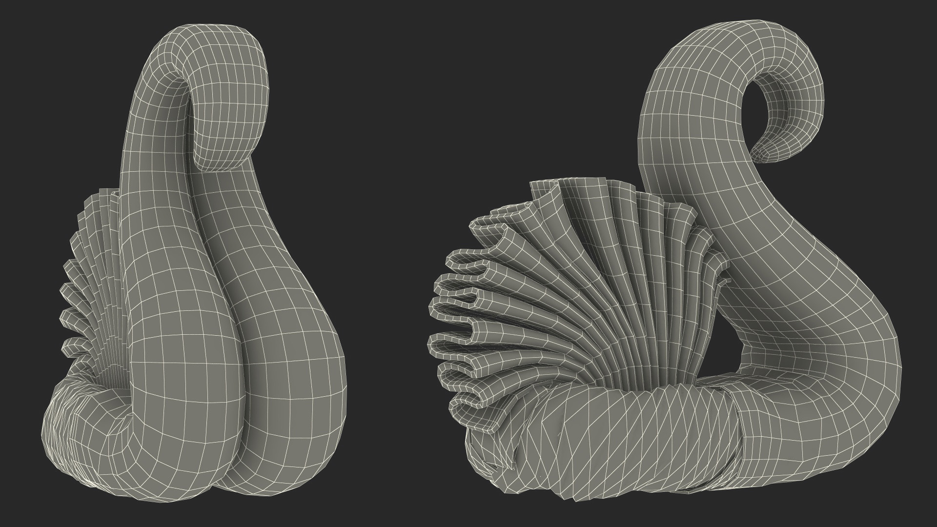 Designer Towel Swan White Fur 3D model