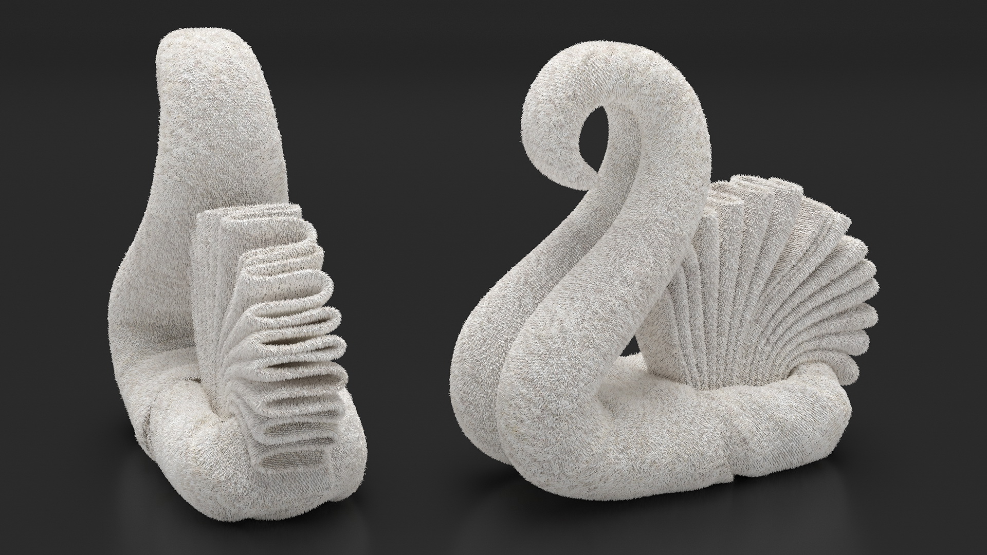 Designer Towel Swan White Fur 3D model