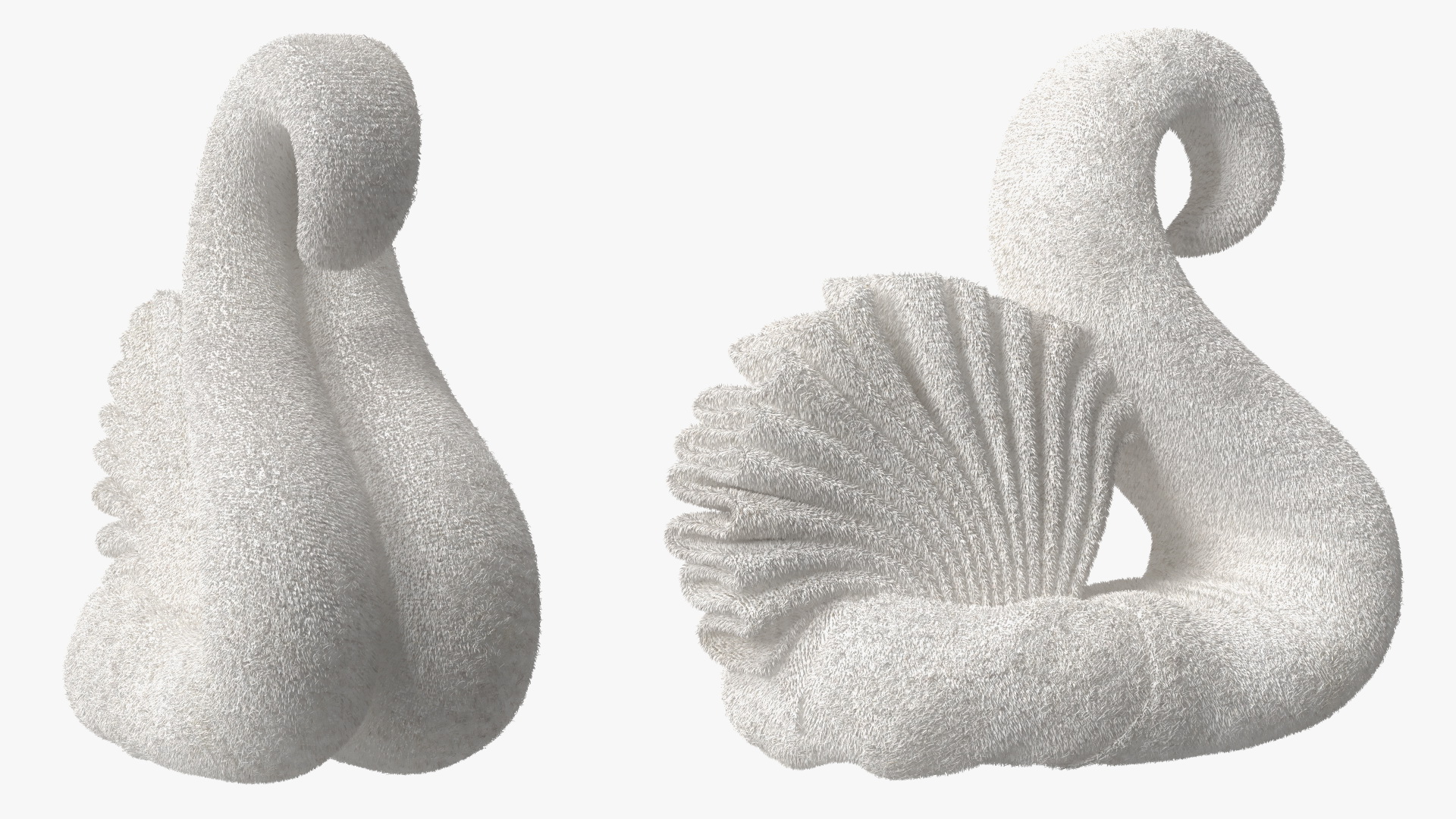 Designer Towel Swan White Fur 3D model
