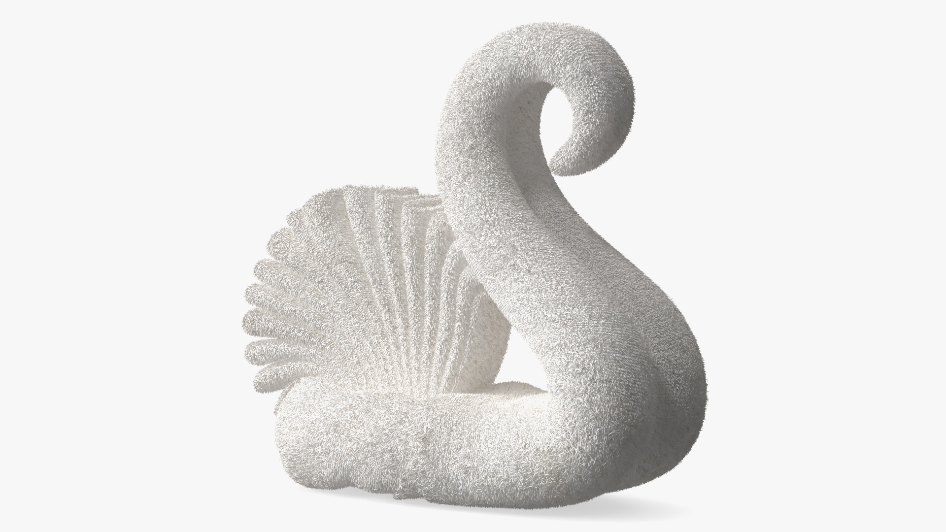 Designer Towel Swan White Fur 3D model