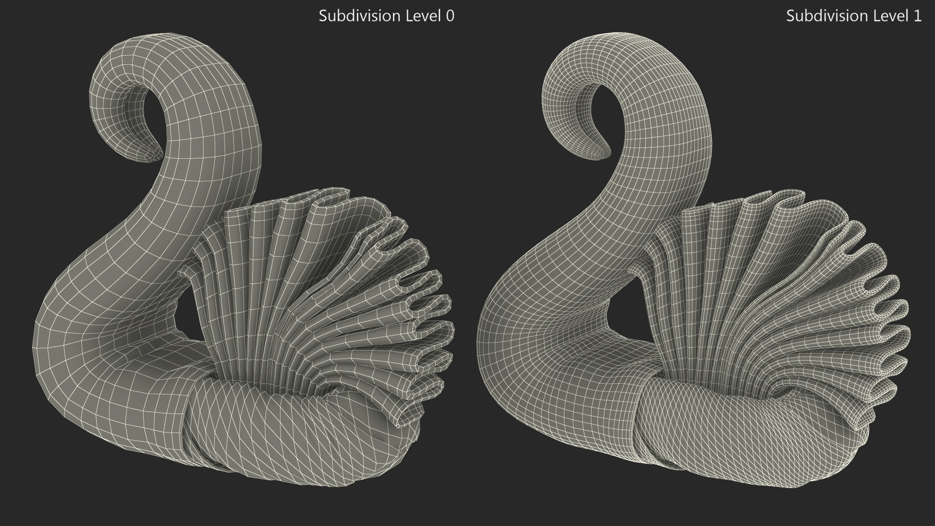 Designer Towel Swan White Fur 3D model