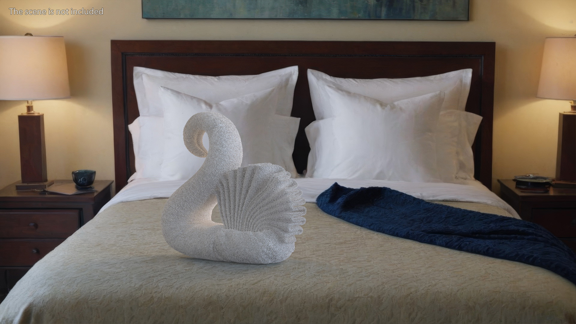Designer Towel Swan White Fur 3D model