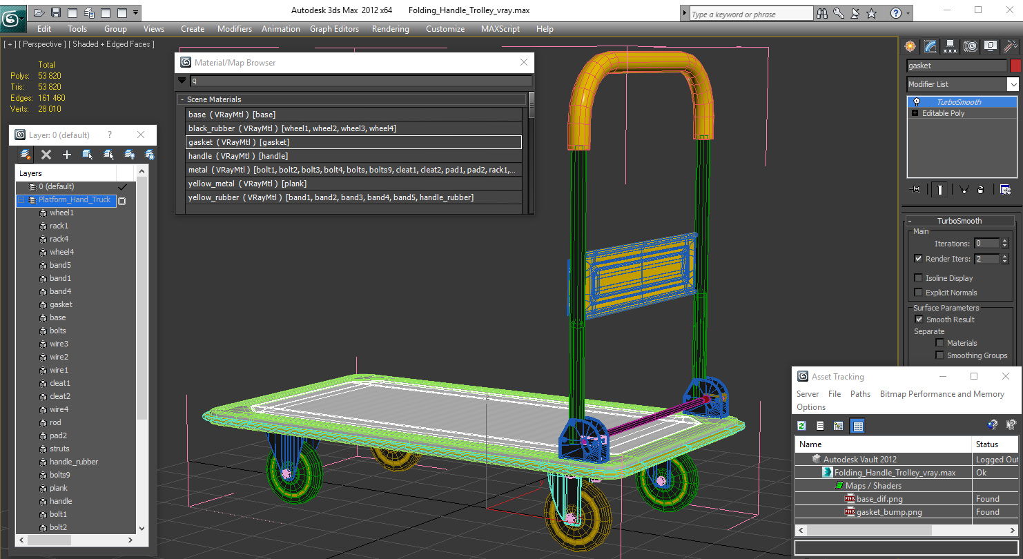Folding Handle Trolley 3D
