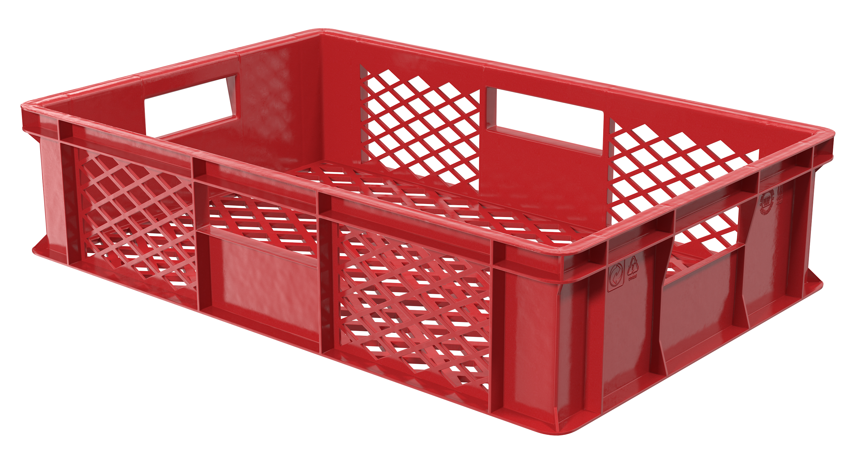 Plastic Crate 3D Model, view 3