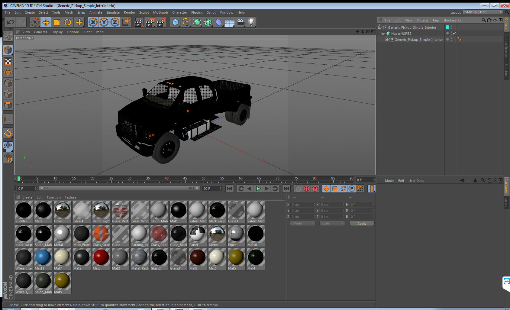 3D model Generic Pickup Simple Interior
