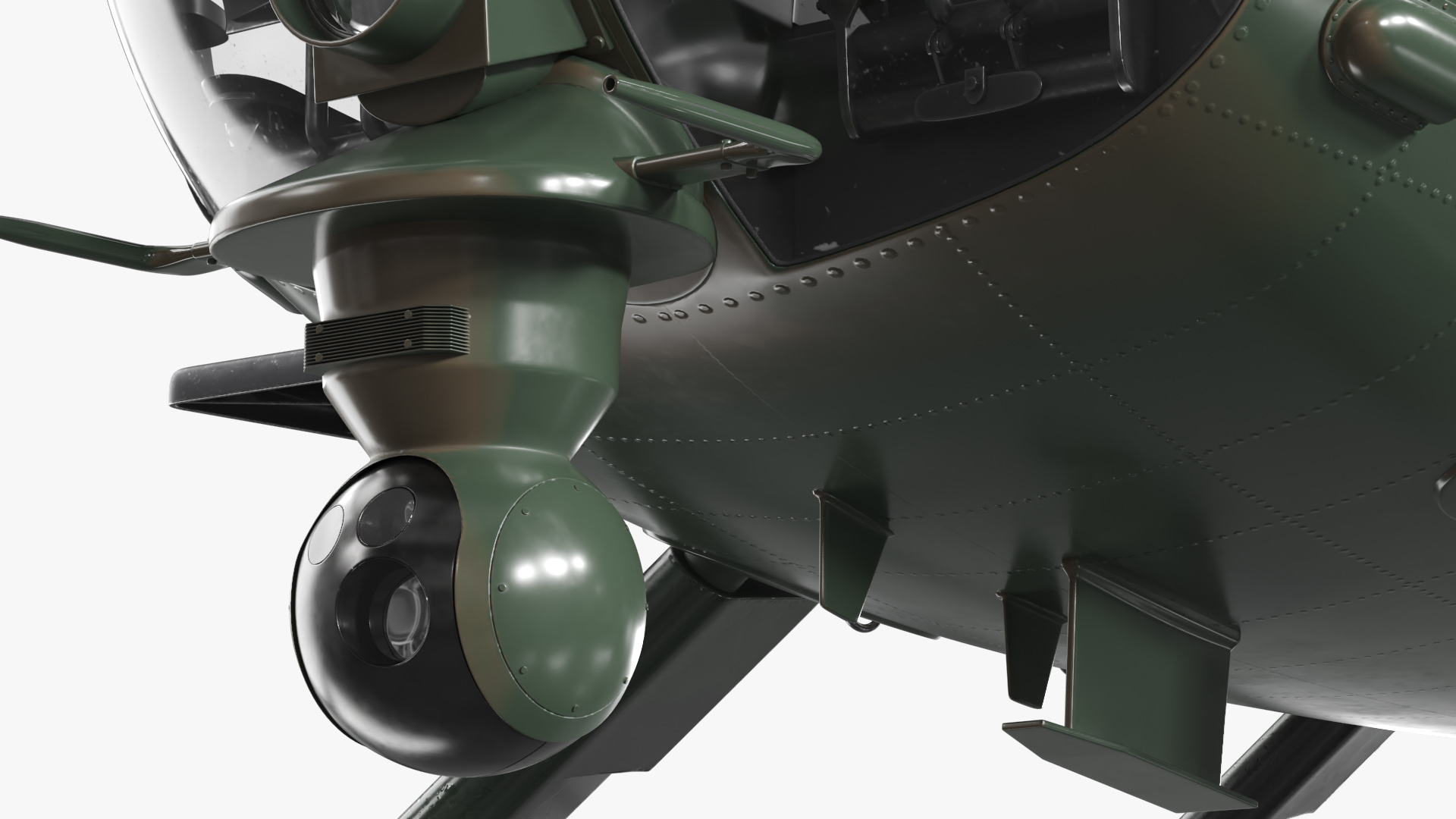 Light Recon Helicopter with External Platform Rigged - view 11