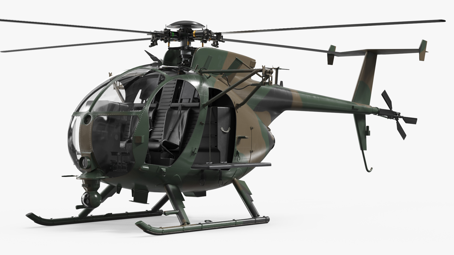 Light Recon Helicopter with External Platform Rigged - view 2