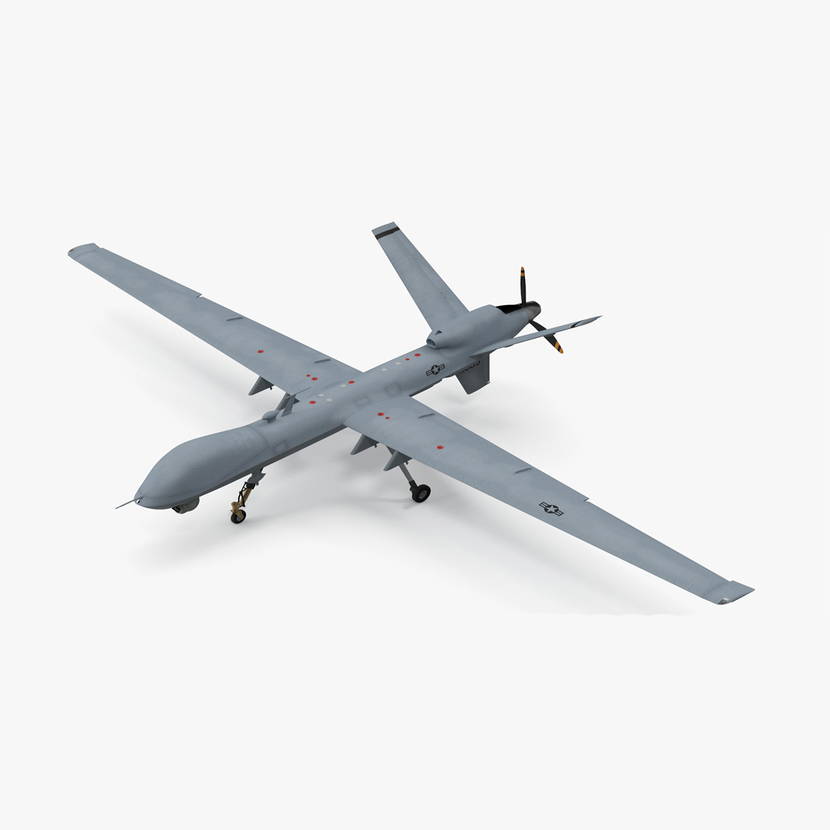 Unmanned Aerial Vehicle MQ-9 Reaper Drone Rigged for Cinema 4D 3D