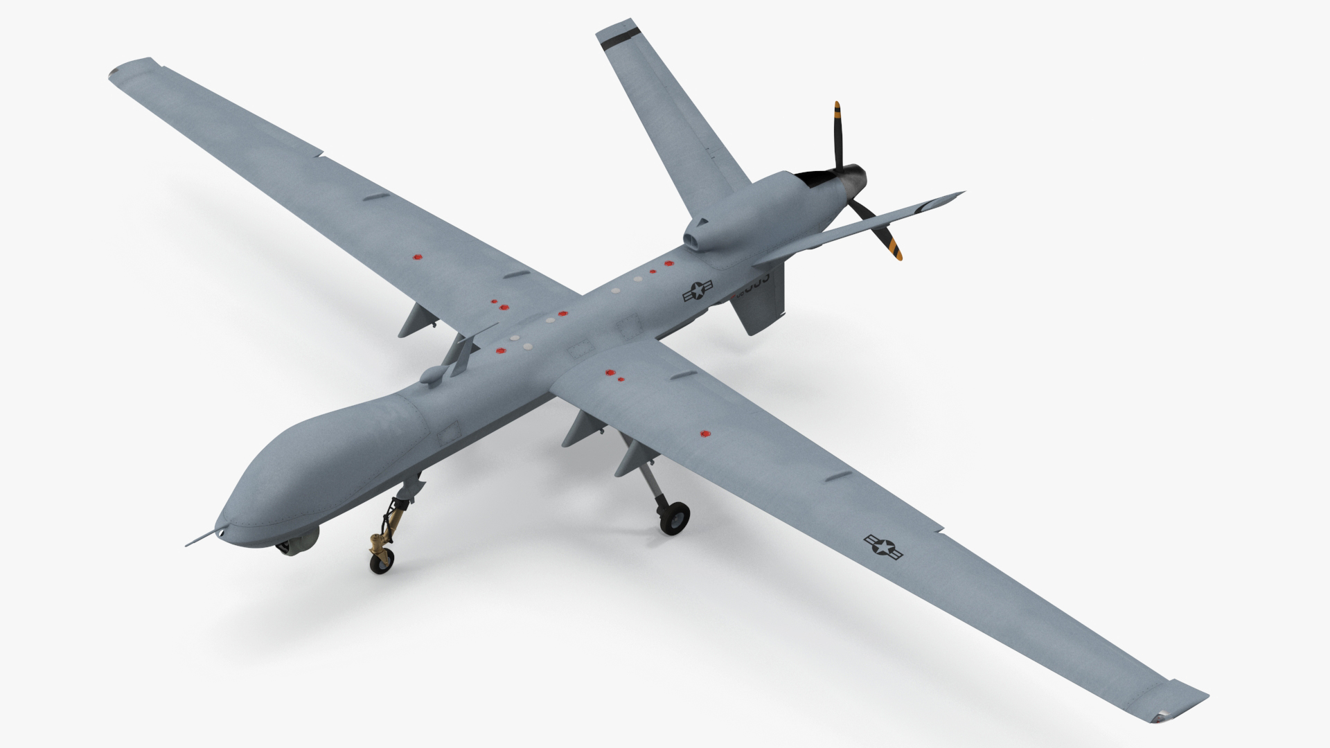 Unmanned Aerial Vehicle MQ-9 Reaper Drone Rigged for Cinema 4D 3D