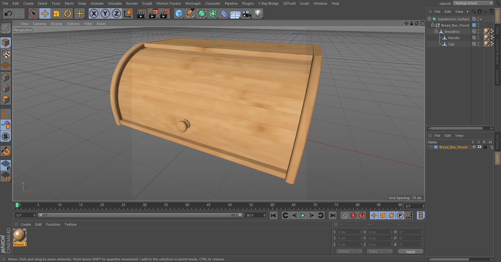 Bread Box Wood 3D model