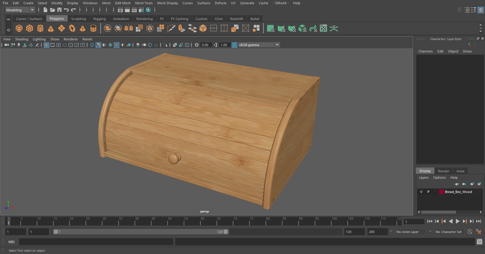 Bread Box Wood 3D model