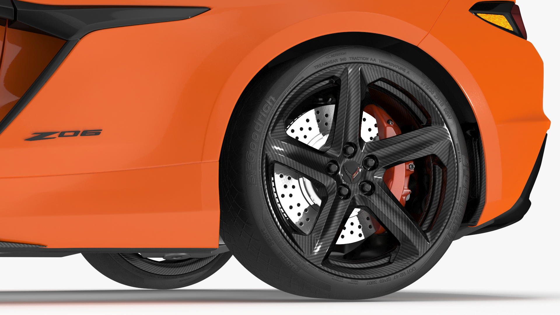Chevrolet Corvette Z0 2023 Coupe Orange 3D model