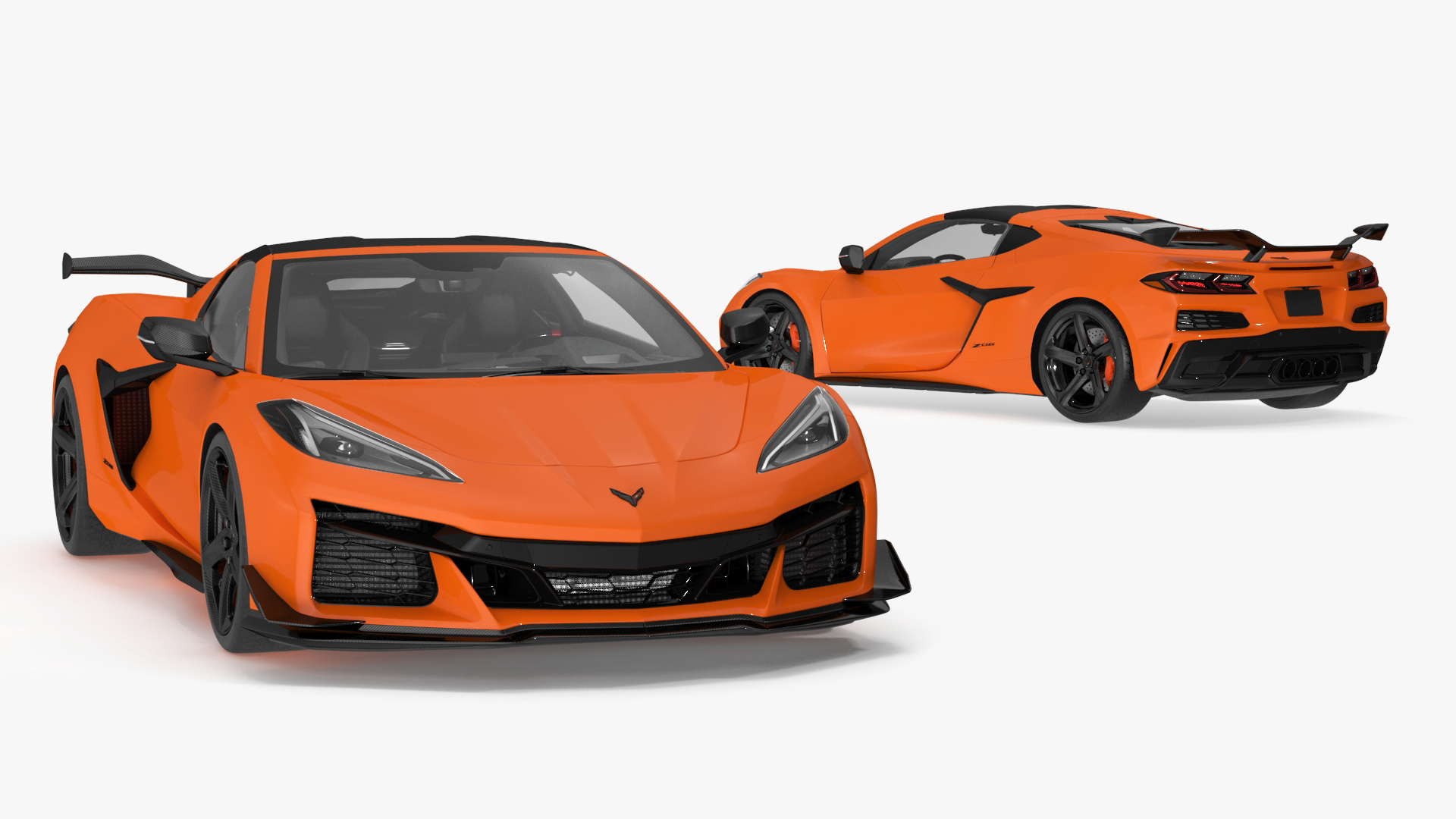 Chevrolet Corvette Z0 2023 Coupe Orange 3D model