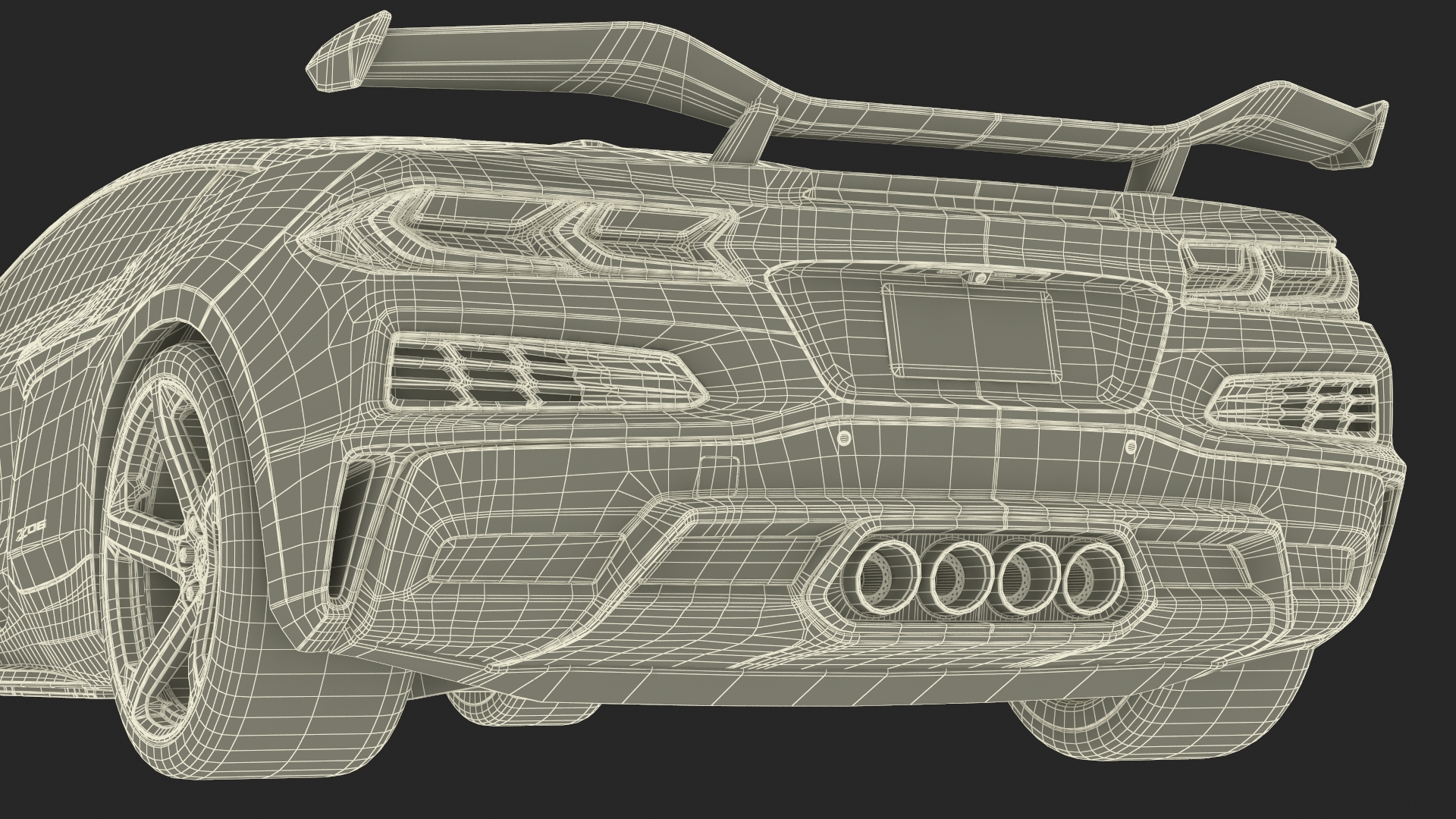 Chevrolet Corvette Z0 2023 Coupe Orange 3D model