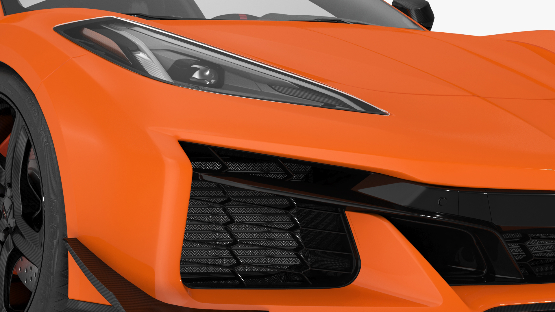 Chevrolet Corvette Z0 2023 Coupe Orange 3D model