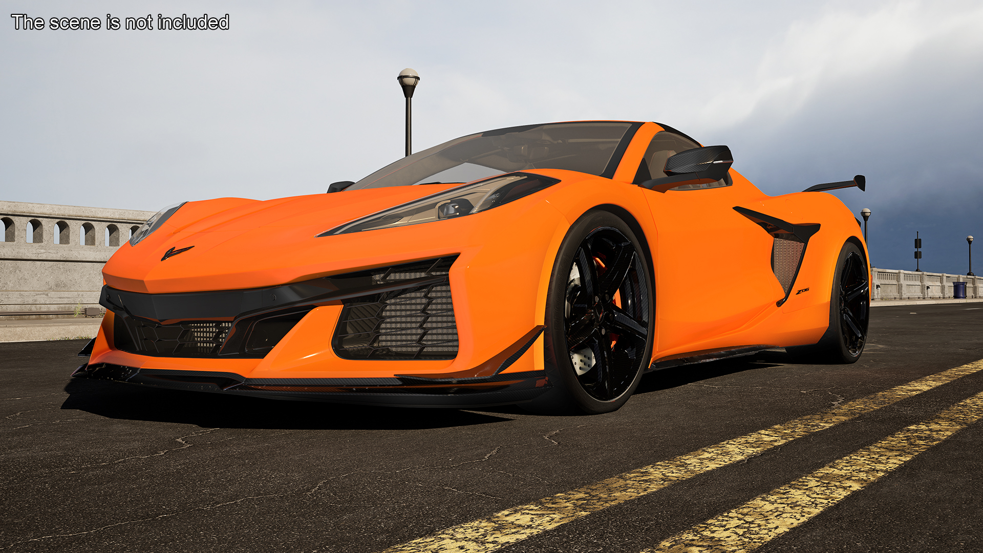 Chevrolet Corvette Z0 2023 Coupe Orange 3D model