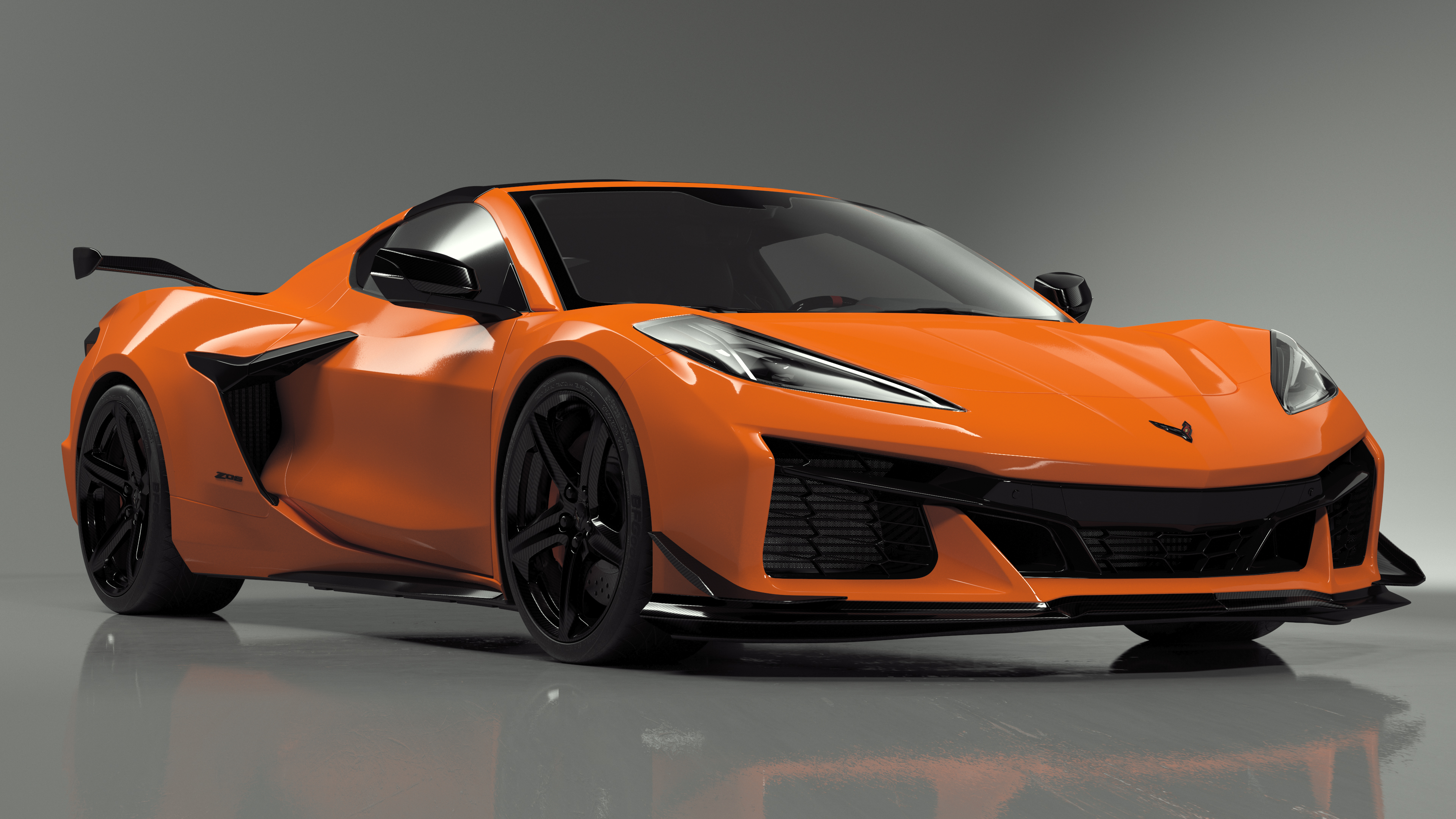Chevrolet Corvette Z0 2023 Coupe Orange 3D model