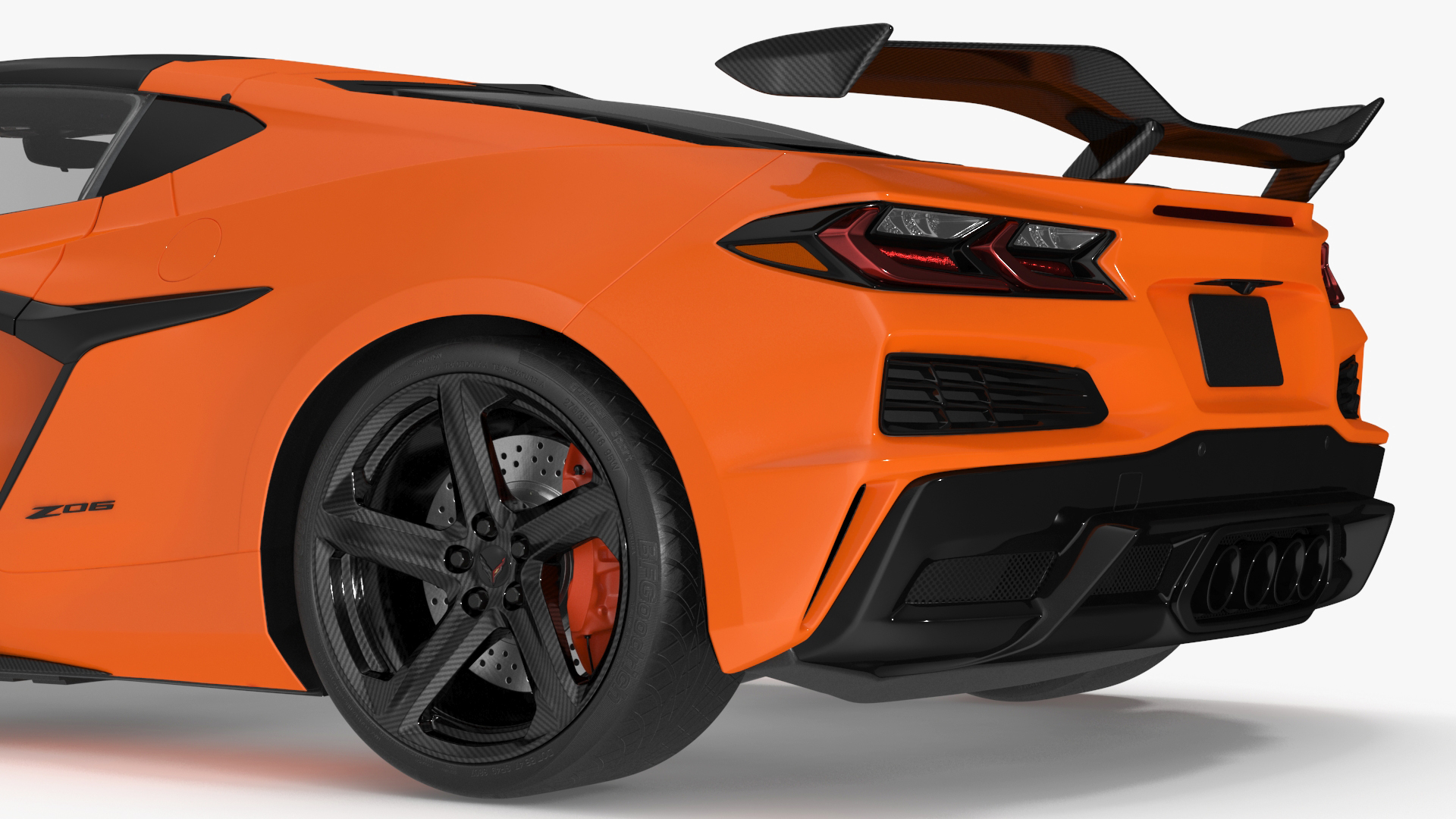 Chevrolet Corvette Z0 2023 Coupe Orange 3D model