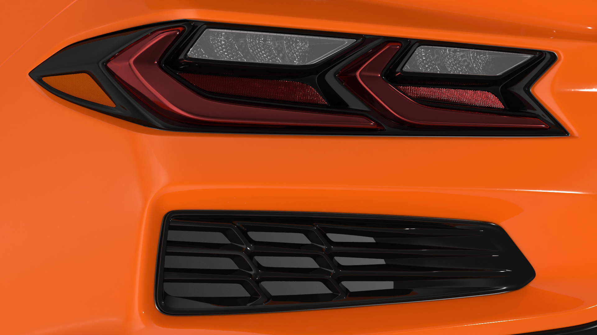 Chevrolet Corvette Z0 2023 Coupe Orange 3D model