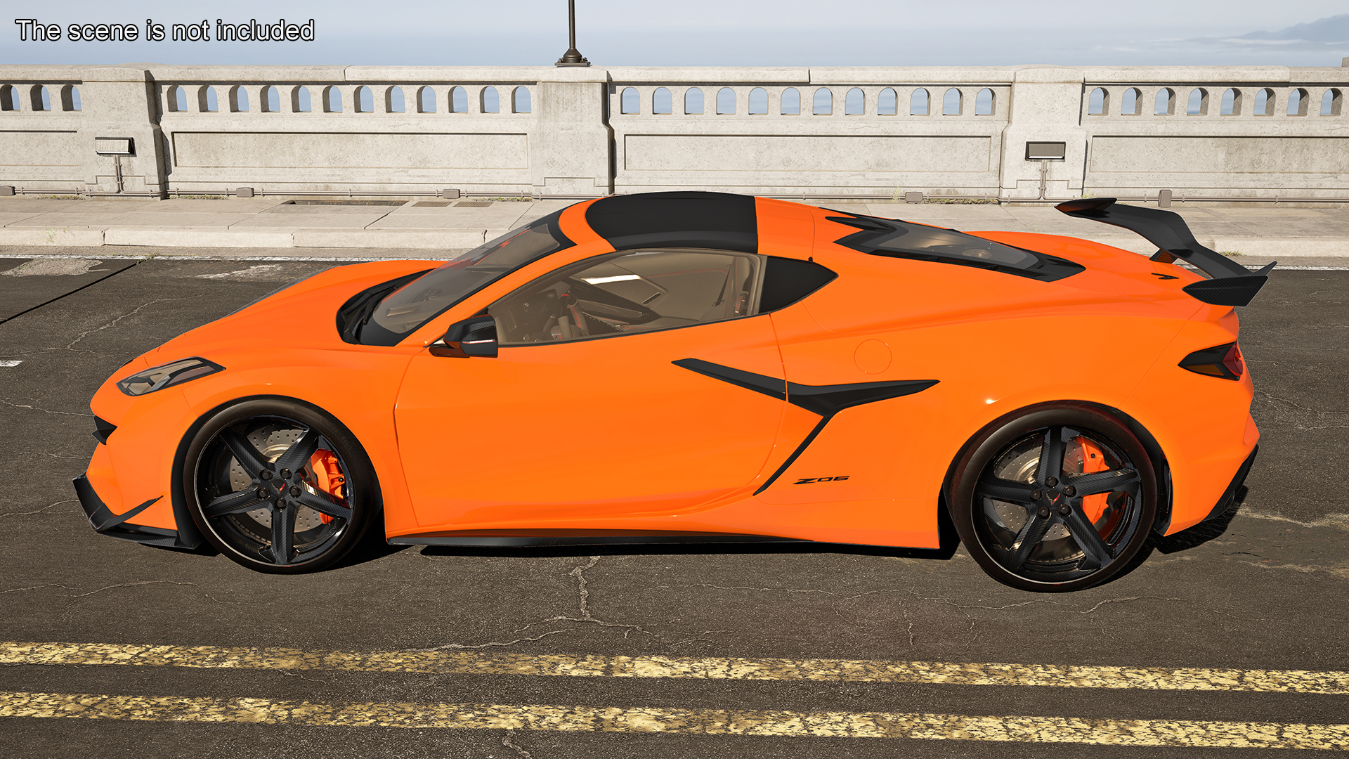Chevrolet Corvette Z0 2023 Coupe Orange 3D model